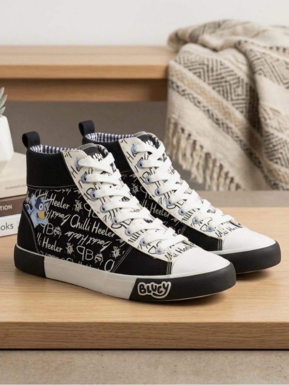 🆕 Adult GROUND UP Bluey Bingo Lace-Up High Top Sneaker shoes SZ 8.5 W SZ 7 M